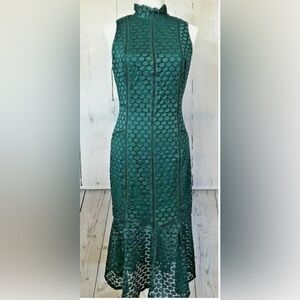 Ali & Jay All the Way Up Midi Dress Forest Green Lace Size Medium New with Tags.